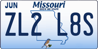 MO license plate ZL2L8S