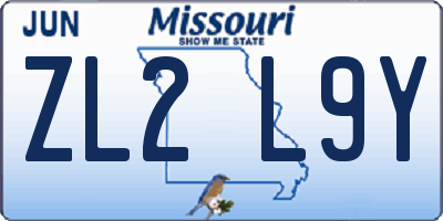 MO license plate ZL2L9Y