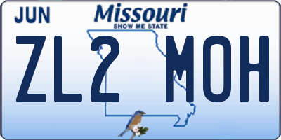 MO license plate ZL2M0H
