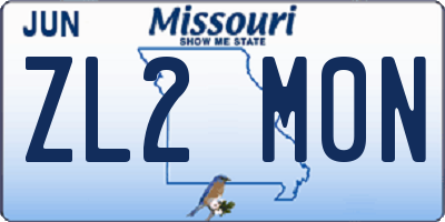 MO license plate ZL2M0N