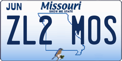 MO license plate ZL2M0S
