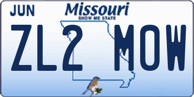 MO license plate ZL2M0W