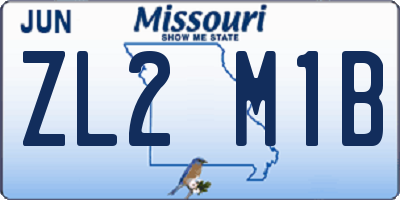 MO license plate ZL2M1B