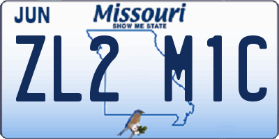 MO license plate ZL2M1C