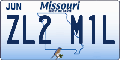 MO license plate ZL2M1L