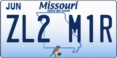 MO license plate ZL2M1R