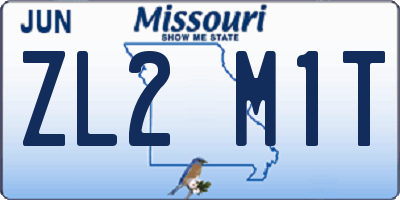 MO license plate ZL2M1T
