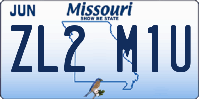 MO license plate ZL2M1U