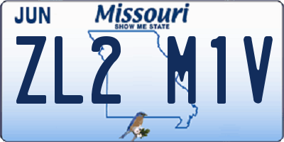 MO license plate ZL2M1V