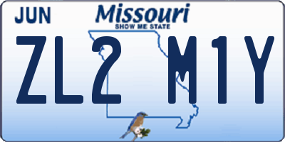 MO license plate ZL2M1Y