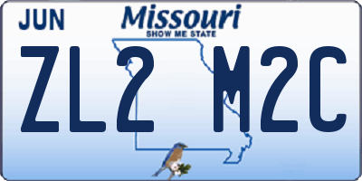 MO license plate ZL2M2C