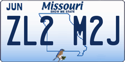 MO license plate ZL2M2J