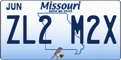 MO license plate ZL2M2X