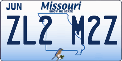 MO license plate ZL2M2Z