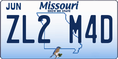 MO license plate ZL2M4D