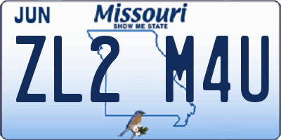 MO license plate ZL2M4U