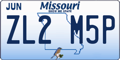 MO license plate ZL2M5P