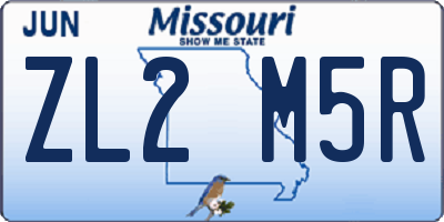 MO license plate ZL2M5R