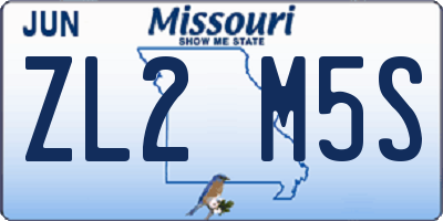 MO license plate ZL2M5S