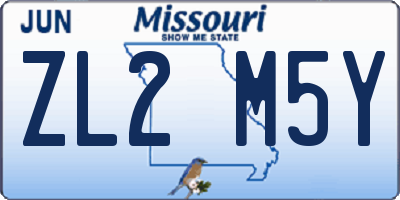MO license plate ZL2M5Y