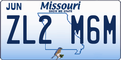 MO license plate ZL2M6M