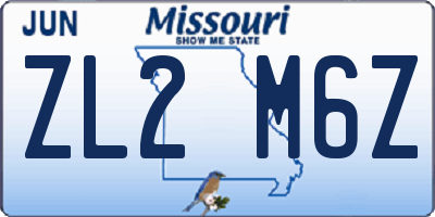 MO license plate ZL2M6Z