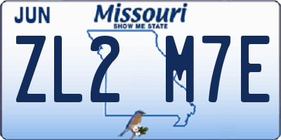 MO license plate ZL2M7E