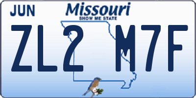 MO license plate ZL2M7F
