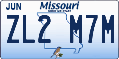 MO license plate ZL2M7M