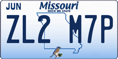 MO license plate ZL2M7P