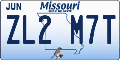 MO license plate ZL2M7T