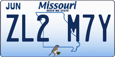 MO license plate ZL2M7Y