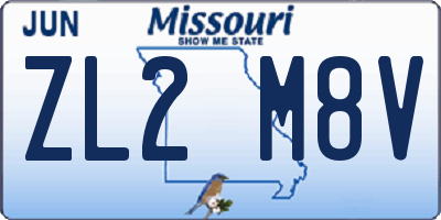 MO license plate ZL2M8V