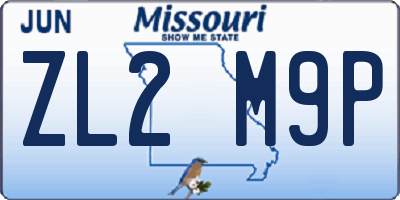 MO license plate ZL2M9P
