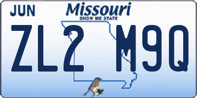 MO license plate ZL2M9Q