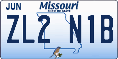MO license plate ZL2N1B