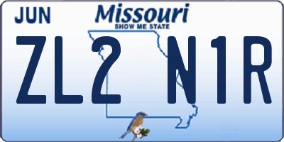 MO license plate ZL2N1R