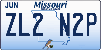 MO license plate ZL2N2P