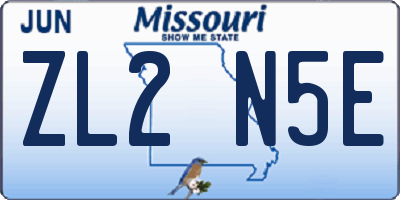 MO license plate ZL2N5E
