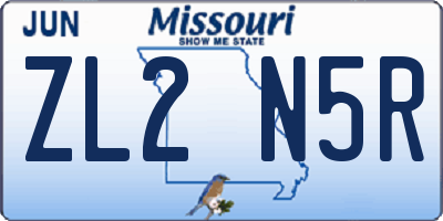 MO license plate ZL2N5R