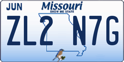 MO license plate ZL2N7G