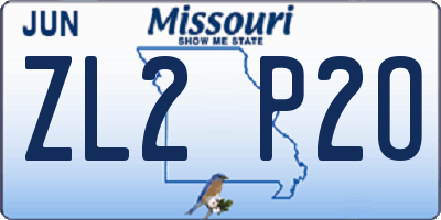 MO license plate ZL2P2O