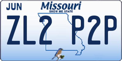 MO license plate ZL2P2P