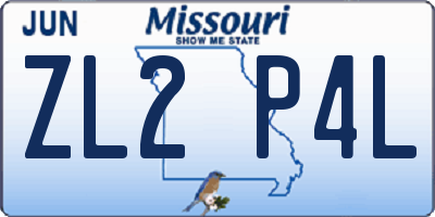 MO license plate ZL2P4L