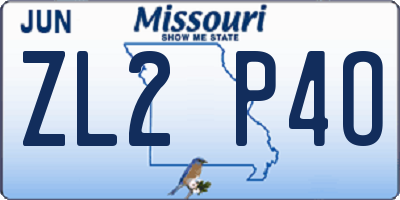 MO license plate ZL2P4O