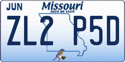 MO license plate ZL2P5D