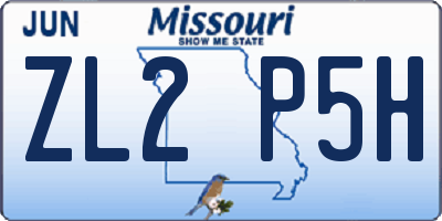 MO license plate ZL2P5H