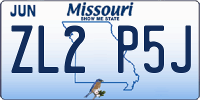 MO license plate ZL2P5J