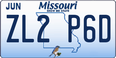 MO license plate ZL2P6D