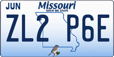 MO license plate ZL2P6E